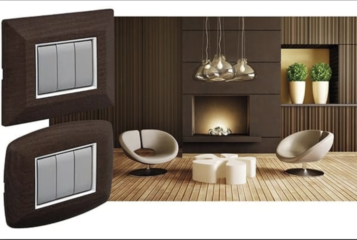 Placche FEB in legno interruttori Pepautomazione P&P